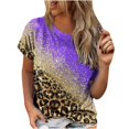 thumbnail image 2 of Aloohaidyvio T Shirts for Women Plus Size,Women Fashion Summer Regular Short Sleeves Round Neck Button Top, 2 of 5