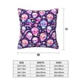 thumbnail image 2 of Throw Pillow Covers, Skull mushroom colorful cute Soft Square Pillow Cases with Invisible Zipper for Couch Bed Sofa, Farmhouse Fall Home Decor 12"x12", 2 of 7