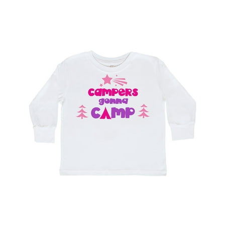 

Inktastic Campers Gonna Camp Stars Trees - Pink Purple Gift Toddler Boy or Toddler Girl Long Sleeve T-Shirt