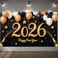 thumbnail image 4 of Golden Numbers 2026 New Year Banner Colorful Balloons Happy New Year Display Star Decorations Firework Design New Year Backdrop for New Year Eve 2026 Celebration New Year Party, 4 of 8
