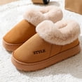 thumbnail image 3 of Zapatillas de algodón para mujer en invierno, bolsa de piel cálida antideslizante gruesa de terciopelo Eva de suela gruesa y zapatos de algodón para mujer en invierno, 3 of 5