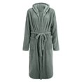 thumbnail image 6 of XIAONU Womens Bathrobe Long Plush Robe With Cute Ear Hood And Belt Warm Cozy Playful Loungewear, 6 of 7
