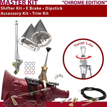 American Shifter TH400 Shifter Kit 6 in. E Brake Cable Clevis Trim Kit Dipstick for D4718