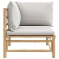 thumbnail image 2 of vidaXL Garden Corner Sofa with Light Grey Cushions Bamboo, 2 of 4