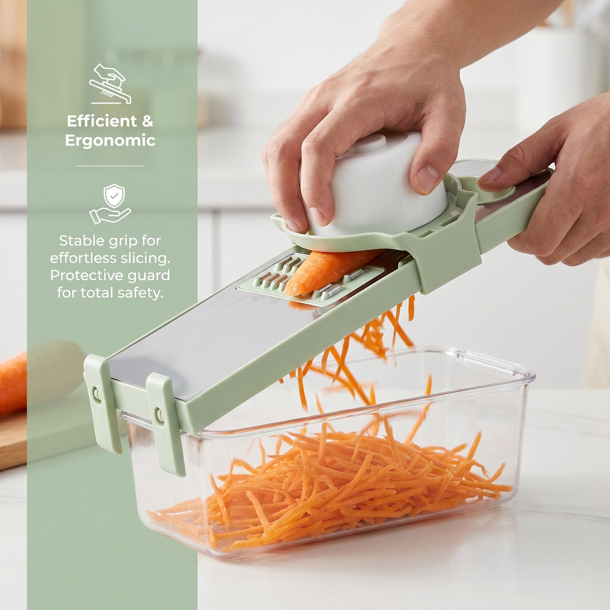 Unique Bargains Mandoline Slicer with Chopping Function for Cooking 6 in 1(B) 11"x4.3"