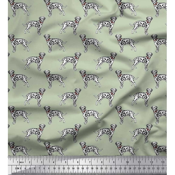 Soimoi Cotton Duck Fabric Dalmatian Dog Printed Craft Fabric by The Yard 42 Inch Wide