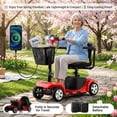 thumbnail image 5 of Foldable Mobility Scooter for Adults Elderly– 4-Wheel Portable Motorized Scooter with 300 lbs Capacity, Detachable Battery，Including Charger Red, 5 of 10