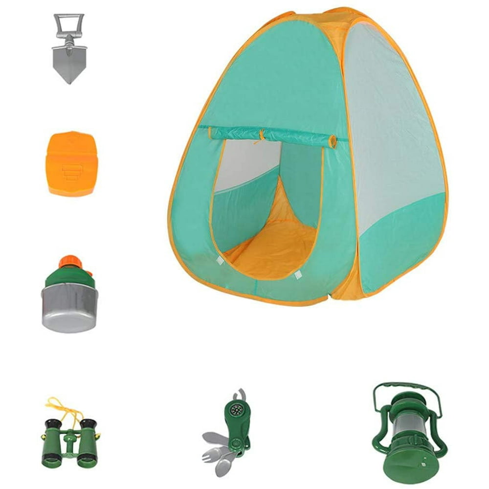 Kids Camping Set with Tent Camping Gear Tool Pretend Play Set for