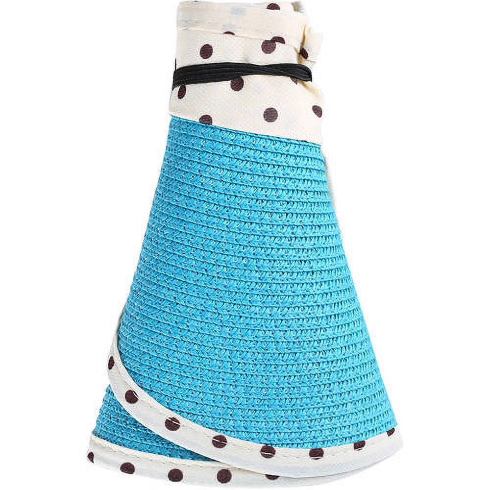 Women's and Girl's Polka Dot Straw Visor Sun Hat