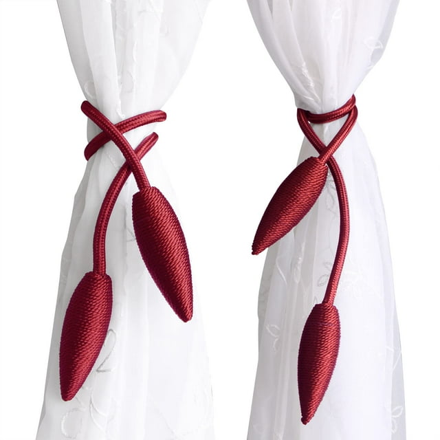 Alzapaños para cortinas Valea Home (56 cm), color burdeos, 2 unidades
