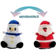 thumbnail image 4 of Muñeco de peluche reversible, muñeco de nieve navideño inverso de Papá Noel, juguete de peluche de doble cara suave y cómodo, 4 of 5