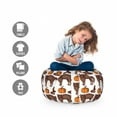 thumbnail image 2 of Halloween Storage Toy Bag Chair, Seasonal Vintage Pattern with Pumpkin Squash Witch Hats and Cat, Stuffed Animal Organizer Washable Bag, Small Size, Brown Orange Green, by Ambesonne, 2 of 3