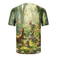 thumbnail image 4 of Mens Shirts Plus Size under $5 Easter Print Round Neck Short Sleeve T-Shirt Comfortable Top Green XXL, 4 of 5