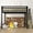 Black, variant on Twin Size Loft Bed with Stairs, Heavy Duty Metal Loft Bed Frame with Storage and Large Under-Bed Space, White