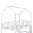 thumbnail image 6 of White Playhouse Frame Full Over Full Perpendicular Bunk Bed with Slide, 6 of 10