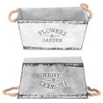 thumbnail image 3 of Flower Bucket Iron Sheet Flower Bucket Dried Flowers Storage Bucket for Shop (Silver, Large Size), 3 of 4