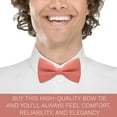 thumbnail image 5 of Men's Classic Pre-Tied Bow Tie Formal Solid Tuxedo, by Bow Tie House (Large, Bright Peach), 5 of 5