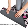 thumbnail image 3 of Pink and Black Of Leopard Print Hot Yoga Mat Towel Non Slip for Hot Yoga - Quick-Drying Yoga Mat Cover with 4 Corner Pockets with Travel Bag - Hot Yoga Towel Non Slip 74"x26", 3 of 6