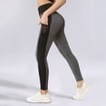 thumbnail image 5 of Yoga Pants Women's Color Contrast Sports Pants High Waist Splicing Drying Breathable Leisure Fitness Outdoor Large Size Tight Yoga Pants Plus Size Yoga Pants for Women Gray L, 5 of 6