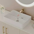 thumbnail image 5 of 47" Bathroom Vanity with Sink, Modern Free-Standing Bathroom Vanity Cabinet with Ceramic Sink &1 Cabinet & 2 Drawers, Single Wood Bathroom Vanities Set with Open Shelf, White Oak, 5 of 9