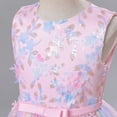 thumbnail image 6 of IDOPIP Sequin Flower Girl Lace Dress for Kids Wedding Pageant Formal Party Long Gown Princess Communion Tulle Dresses 7-8 Years Pink Gradient, 6 of 10