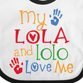 thumbnail image 4 of Inktastic My Lola and Lolo Love Me Grandchild Boys or Girls Baby Bib, 4 of 4