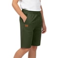 thumbnail image 3 of Liyamei Boys Athletic Shorts with Stretch for Summer Running Sports Size 5-16,Army Green, 3 of 7