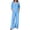Z135 Light Blue, variant on Mifsaly 2 Piece Vacation Sets for Women Summer Casual V Neck Long Sleeve Tops and High Waisted Wide Leg Pants with Pockets Army Green,XXL