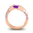 thumbnail image 4 of 1.25 Carat Princess Cut Pink Sapphire Gemstone New Bridal Ring for Women Solid 18K Rose Gold Size 3 by Diamond-Capitals, 4 of 8