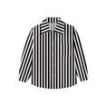 thumbnail image 7 of Penkiiy Boys Girls Stripe Flannel Shirts Jacket Toddler Long Sleeve Button Down Kids Fall Outwear Clothes Tops 7 Years Black, 7 of 7