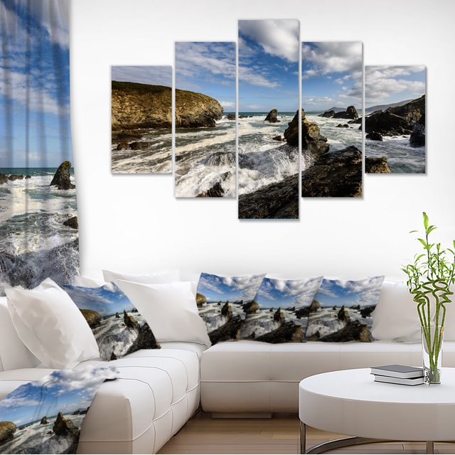 Blue Atlantic Coast en Espagne - Impression sur Toile Photo de Bord de Mer