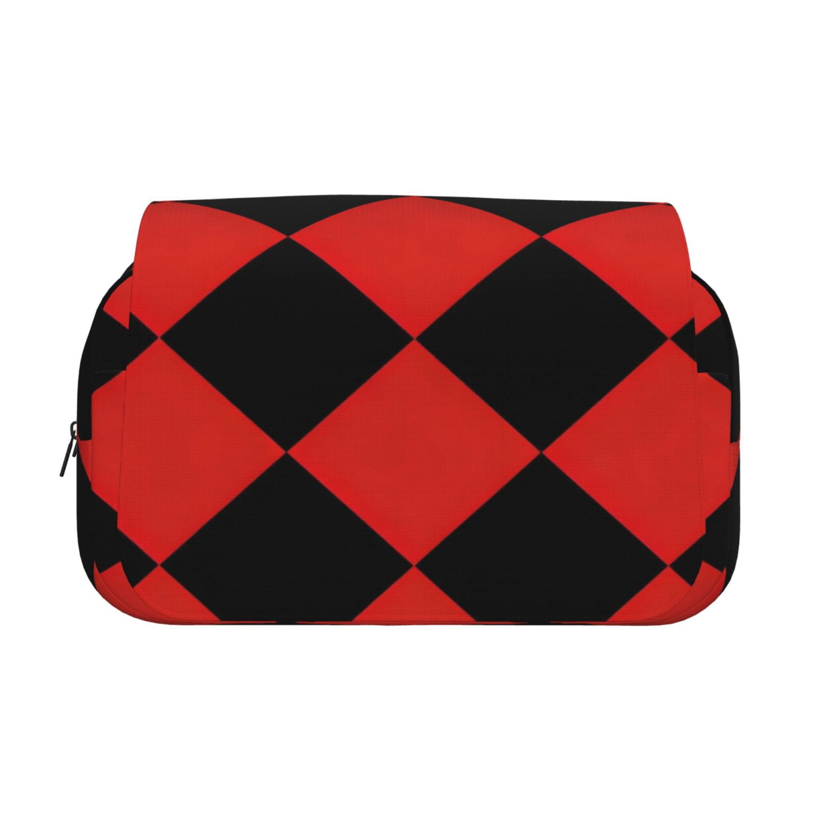 Large-Capacity Flip-Top Double-Layer Pencil Case, Multi-Functional Pocket Pen Case, Durable Stationery Organizer Red And Black Checkered Pattern (9)