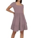 thumbnail image 1 of Vestido informal de playa con cuello cuadrado y pliegues en línea A para mujer - Tejido transpirable, estilo versátil, sandalias/zapatillas deportivas - Tallas S-XL para vacaciones, 1 of 4