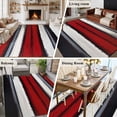 thumbnail image 6 of Red And Black Strip Area&nbsp;Rug 5x7ft Classic Modern Art Non-Slip&nbsp;Washable Square&nbsp;Rugs Soft Felt Indoor Floor Mat for Bedroom Kitchen Living Room Bathroom, 6 of 9
