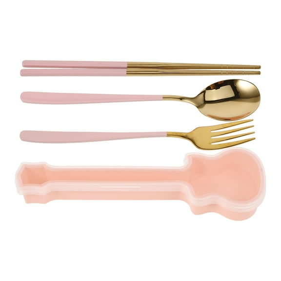 HOMEMAXS Stainless Steel Cutlery Set Spoons Lunchbox Boxes Pink