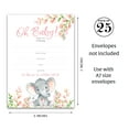 thumbnail image 2 of PINK ELEPHANT Baby Shower INVITATIONS  Pack of 25  Floral BABY GIRL Blank Fill-in Baby Shower INVITES, Oh Baby, Its a Girl, BABY ELEPHANT GIRL Baby Shower Invite Little Peanut Invitation I530-INV1, 2 of 6
