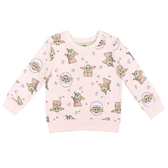 Star Wars The Mandalorian Baby Yoda Toddler Girls Sweatshirt Pink 3T