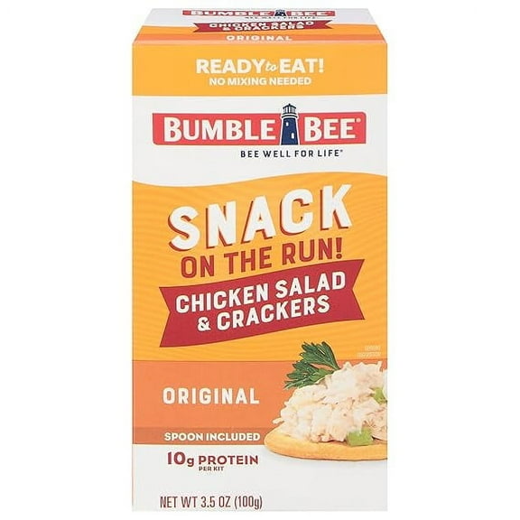 Bumble Bee Snack on the Run Chicken Salad with Crackers Kit, 3.5 oz - Ready to Eat, Spoon Included - Shelf Stable & Convenient Protein Snack(pack of 2)