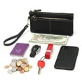 thumbnail image 6 of Women Genuine Leather Wristlet Wallet with Hand Strap. 3 Zipped Pockets, 6 Credit Card Slots Case Coin Purse., 6 of 8