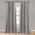 thumbnail image 4 of Ambesonne Houndstooth Curtains, Classic Fashion Motifs, Pair of 28"x95", Charcoal Grey and Vermilion, 4 of 4