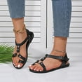 thumbnail image 5 of HAOTAGS Casual Summer Flat Sandals for Women,Round Toe Ankle Strap Walking Platform Sandals for Beach Black 5.5, 5 of 8