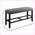 thumbnail image 4 of Counter Height Bench, Farmhouse Dark Brown Wooden Frame with Upholstered Seat, Kitchen/Dining, 48Wx14Dx25H | Upholstery | Foot Stools, 4 of 6