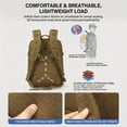 thumbnail image 3 of Heavy-duty hiking backpack, large-capacity multi-functional outdoor sports backpack, men's backpack（Khaki）, 3 of 7