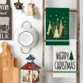 thumbnail image 3 of Green Xmas Tree Merry Christmas Kitchen Towels Dish Towels, 18x26 Inch Farmhouse Star Snowflakes Decoration Cleaning Set of 2, 3 of 12