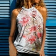 thumbnail image 2 of Summer Halter Tops for Women - Womens High Neck Tops Trendy Casual Loose Tanks Printed Ladies Halter Vest Shirts, 2 of 5