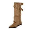 thumbnail image 2 of Roncen Women's Winter Casual Straight Leg Boots - Solid Color Pointed Toe Knee-High Boots with Chunky Low Heel for Daily Wear, 2 of 8