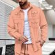 thumbnail image 1 of pstuiky camisetas de manga larga para hombre, Chaqueta tipo cárdigan de manga larga con solapa y botones, color liso, para hombre, con múltiples bolsillos top de hombre s, 1 of 6