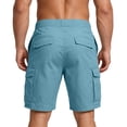 thumbnail image 3 of Nestiefly Mens Cargo Shorts 7 Inch Inseam Stretch Work Shorts Comfy Relaxed Fit Lounge Hiking Short with Multi Pockets Turquoise 4XL, 3 of 4