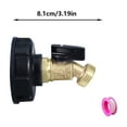 thumbnail image 2 of 2 Inch Coarse Thread IBC Tank Adapter Brass Garden Hose Connector with Shut Off Valve 3/4 Inch Hose Bibb for Portable Water Tank, Garden Irrigation, Industrial Use & European Standard Containers, 2 of 2