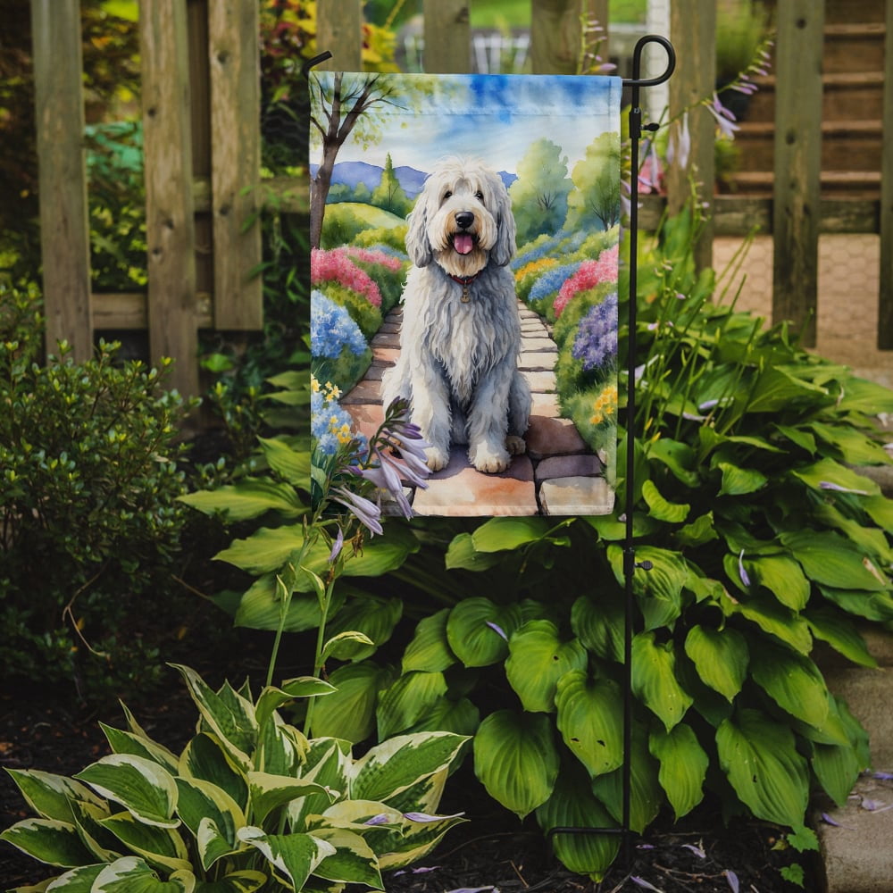 Komondor Spring Path Garden Flag 11.25 in x 15.5 in